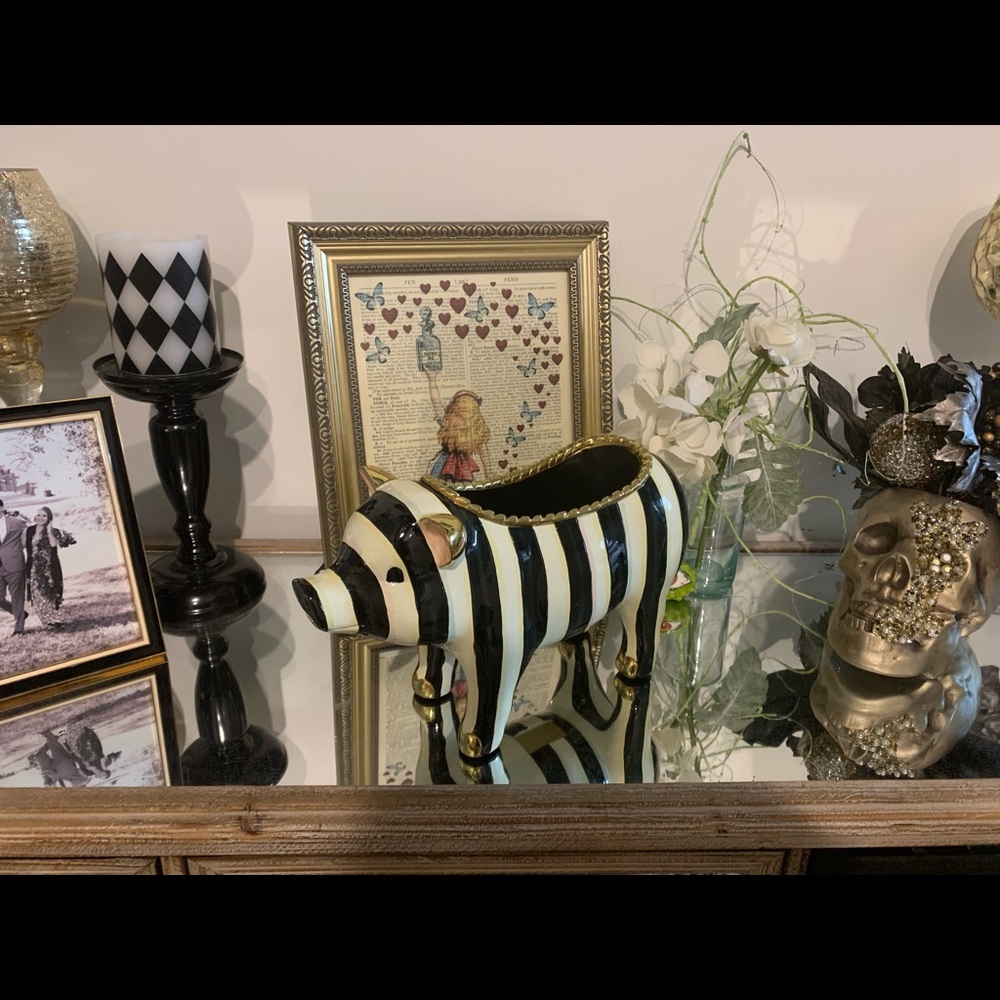 Mackenzie-Childs Striped Pig Planter